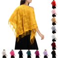 thumbnail image 1 of TIANZEN Elegant Lace Shawl Scarf For Bridal Wedding Evening Gown And Formal Party Versatile Triangle Wrap Western Scarf Slide, 1 of 4
