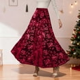 thumbnail image 1 of TIANZEN Elegant Winter Year Floral Velvet Maxi Skirt For With Flared Hem And Soft Textured Fabric Design plus Skirt Corduroy Skirt, 1 of 5