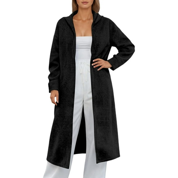 TIANZEN Fall/Winter Long Hooded Knit Cardigan – Stylish And Warm Outerwear With Pockets 6x Women Winter Jacket Winter Jackets for Women plus Size plus Size Women Jackets Winter