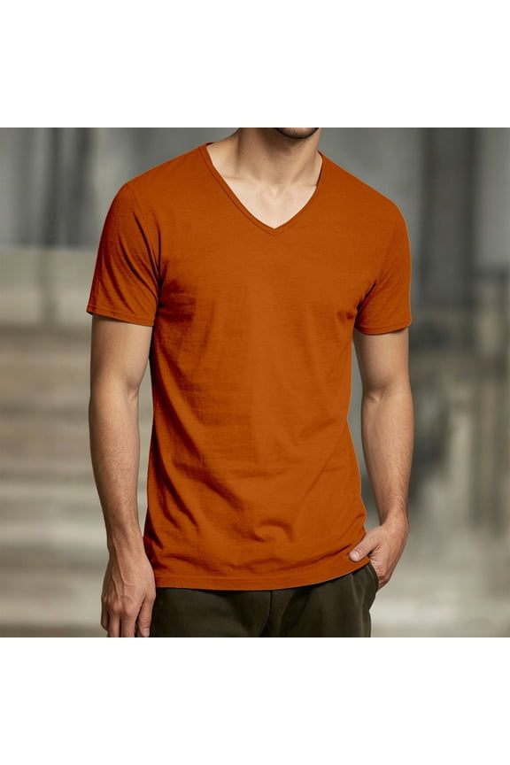 Fashion Casual Solid French Crew Neck Short Sleeve Tee Shirt Top Mens Extra Large Shirts