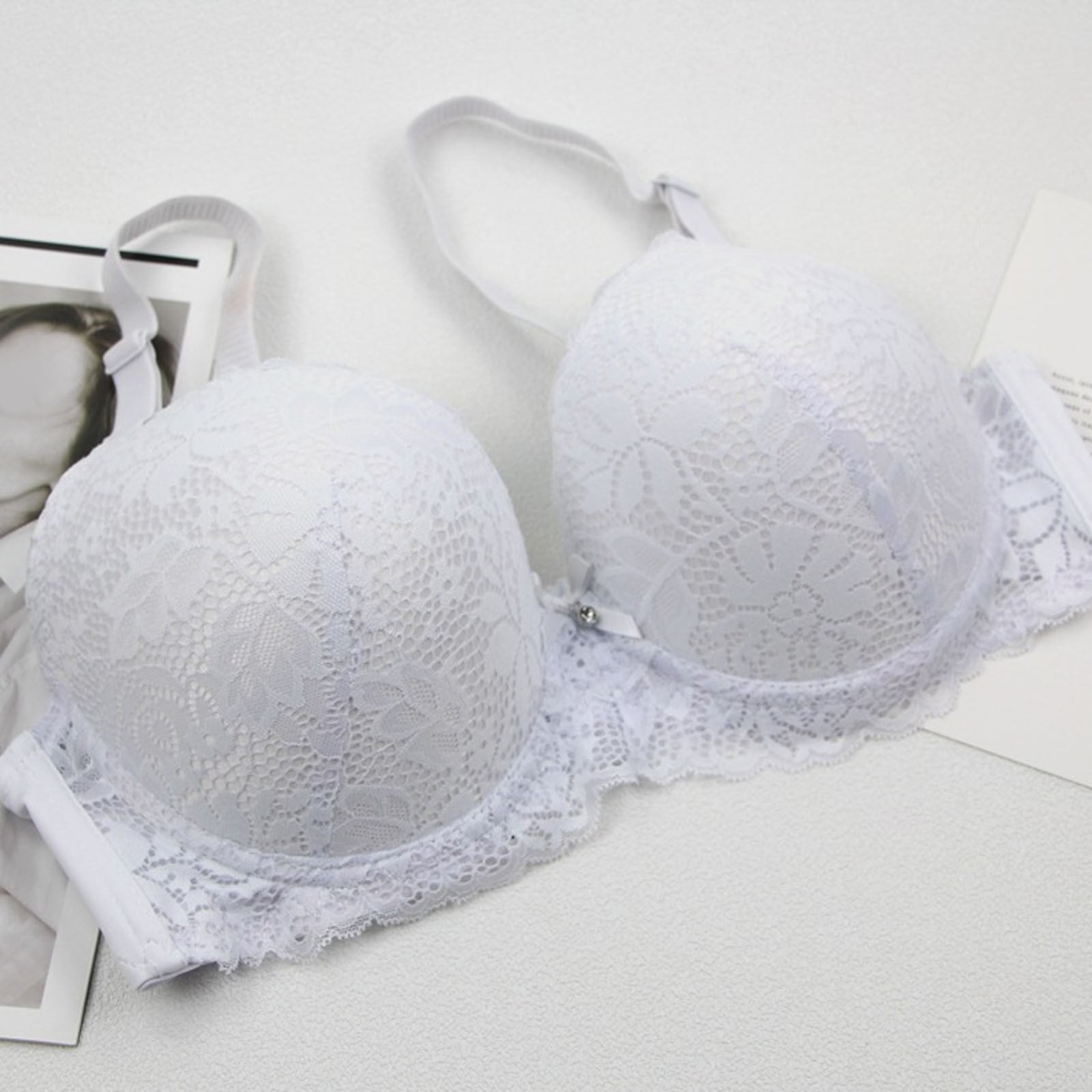 TIANZEN Fashion Female Sexy Lace Printed Coloured Bra Elastic Underwear ...