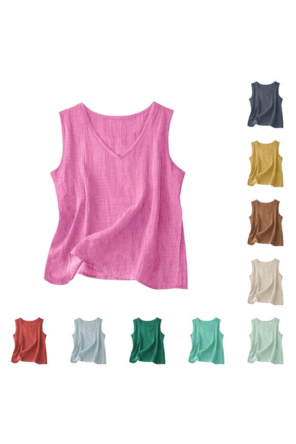 Fiber Breathable V Neck Color Style Casual Functional Sleeveless Tunic Top (No Ingredient Label Required) down Vest Lightweight