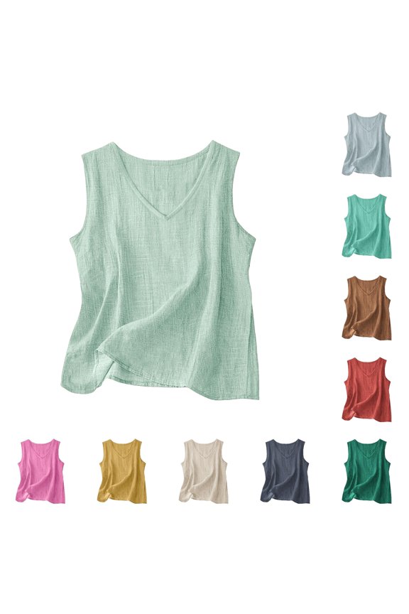 Fiber Breathable V Neck Color Style Casual Functional Sleeveless Tunic Top (No Ingredient Label Required) down Vest Lightweight