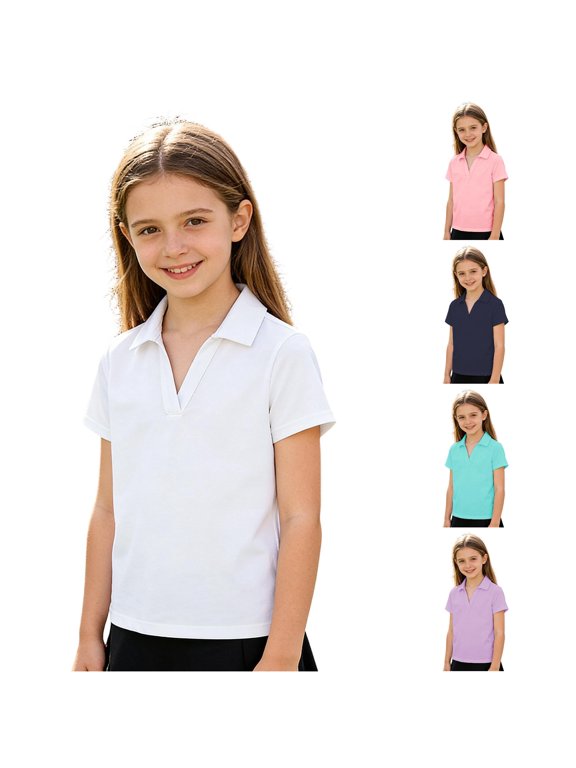 Girls Athletic Solid Color Tee Breathable Workout Top For Play Comfortable Casual Shirt Long Sleeves Shirt for Girls