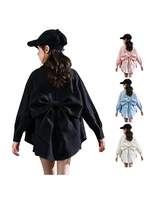 Girls Button Down Shirt Casual Loose Fit Tunic Tails Top Summer Blouse For Youth 4t Top Girls