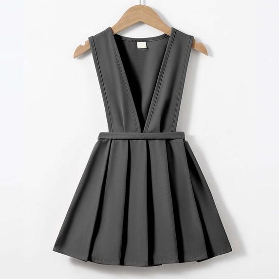 TIANZEN Girls Dresses For School Casual Wear Toddler Kids Pinafore Pleated Skirt With Adjustable Straps Comfortable Everyday Outfit Big Girl Summer Clothes