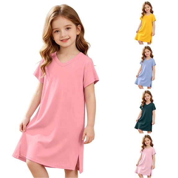 TIANZEN Girls Nightgown Sleep Dress Soft Pajamas For Kids Toddler Baby Family Matching Sleepwear Baby Girls Baptism Dress