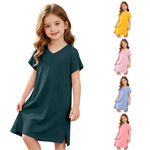 TIANZEN Girls Nightgown Sleep Dress Soft Pajamas For Kids Toddler Baby Family Matching Sleepwear Baby Girls Baptism Dress