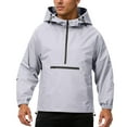 thumbnail image 1 of TIANZEN Half Zip Hooded Jacket Windproof Water Casual Outdoor Sports Pullover Lightweight Comfortable Athletic Warm Winter Coat Men Winter P Coat Men, 1 of 4