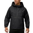 thumbnail image 1 of TIANZEN Half Zip Hooded Jacket Windproof Water Casual Outdoor Sports Pullover Lightweight Comfortable Athletic Warm Winter Coat Men Winter P Coat Men, 1 of 4