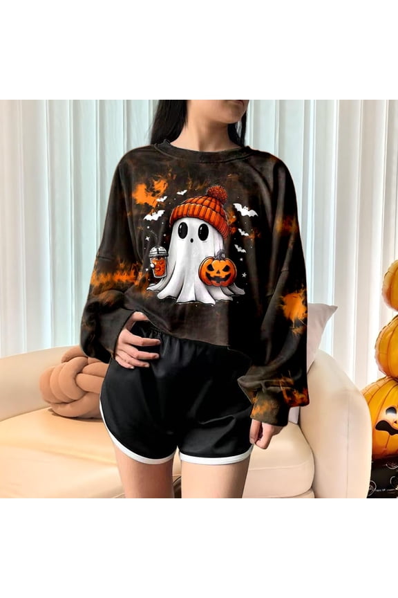 Halloween Women's Hoodless Sweatshirt Witch Design Long Sleeve Pullover For Season And Everyday Wear Front Zip Athletic Jacket