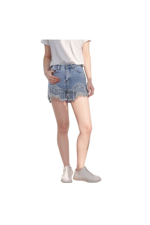 "High Waist Tassel Chain Denim Shorts For Women" plus Size Cargo Shorts for Women Short Sleeve Tunic Tops for Women