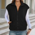 thumbnail image 1 of TIANZEN Knit Zip Front Vest Sleeveless Oversized Outerwear With Side Pockets Casual Layering Cardigan Two Vest Denim Vest Sweater Sleeves Juniors Flannel Vest, 1 of 5