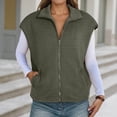 thumbnail image 1 of TIANZEN Knit Zip Front Vest Sleeveless Oversized Outerwear With Side Pockets Casual Layering Cardigan Two Vest Denim Vest Sweater Sleeves Juniors Flannel Vest, 1 of 5