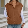 thumbnail image 1 of TIANZEN Knit Zip Front Vest Sleeveless Oversized Outerwear With Side Pockets Casual Layering Cardigan Two Vest Denim Vest Sweater Sleeves Juniors Flannel Vest, 1 of 5