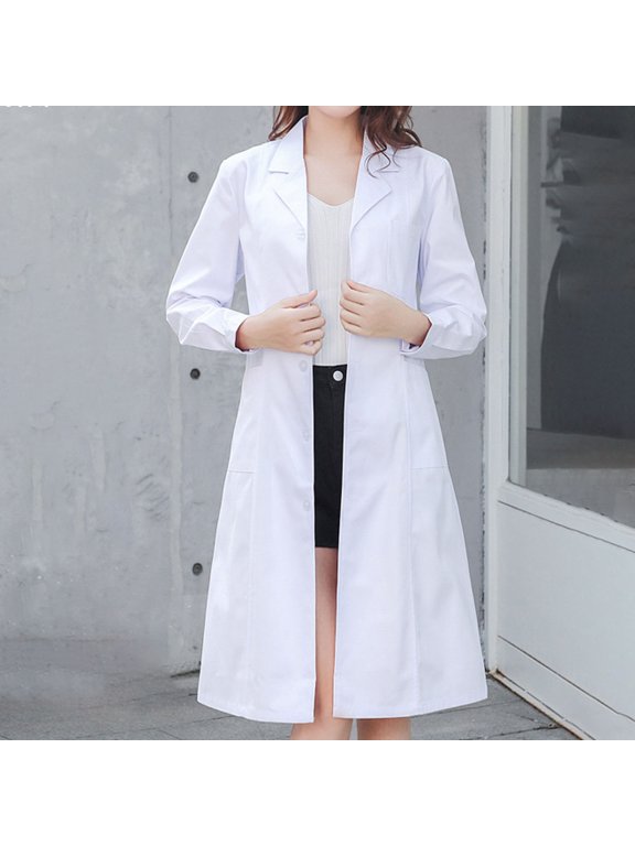 Lab Coat Long Sleeve Laboratory Jacket For Student Work With Functional Design Button down Shirt Women plus Size