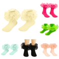 thumbnail image 1 of TIANZEN Lace Slim Pure Color Combed Edge Socks For Children Girls Style Student Dance Socks 6 18 Soft Kid Socks, 1 of 3