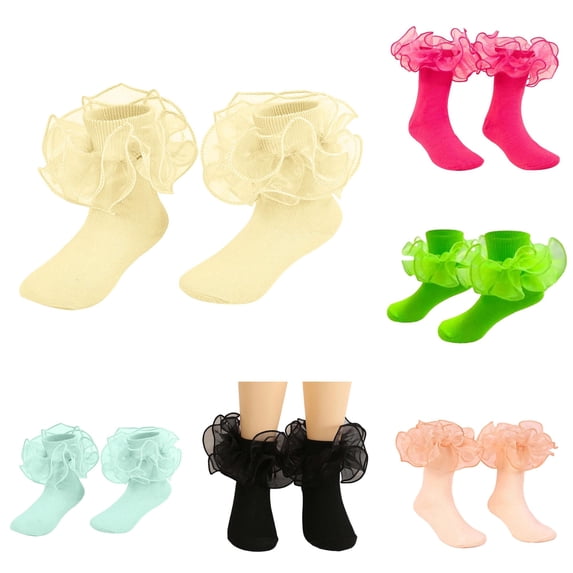 TIANZEN Lace Slim Pure Color Combed Edge Socks For Children Girls Style Student Dance Socks 6 18 Soft Kid Socks
