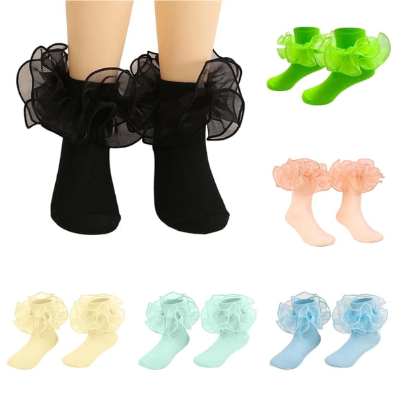 TIANZEN Lace Slim Pure Color Combed Edge Socks For Children Girls Style Student Dance Socks 6 18 Soft Kid Socks