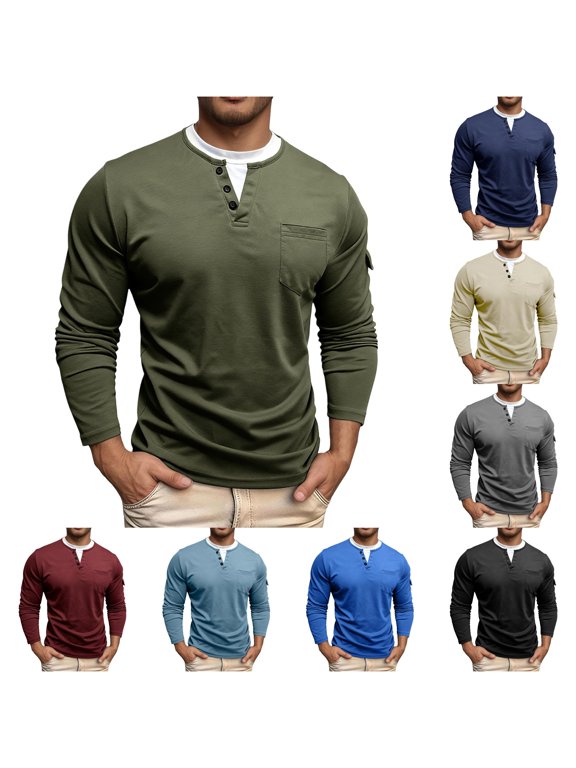 Layered Collar Long Sleeve T Shirt Fashion Casual Thermal Undershirt Comfortable Stretch Fit Basic Top Shirts