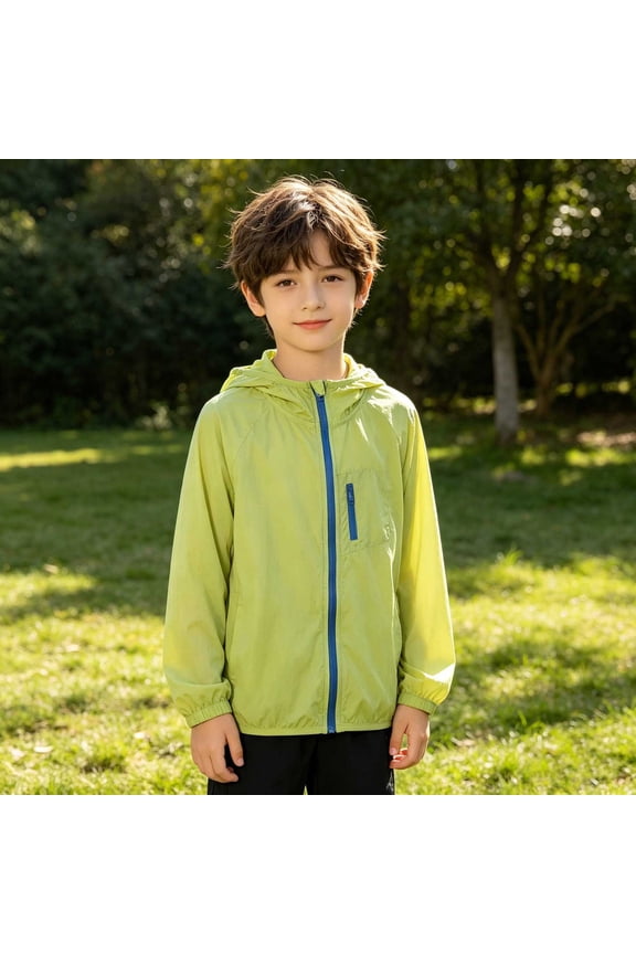 Lightweight Outdoor Softshell Jacket For Kids Breathable /Summer Windbreaker Coat For Girls And Boys Easy All Season Outerwear Kid Jackets