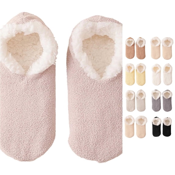 TIANZEN Lined Slipper Socks For Thick Warm Indoor Footwear With Grip And Cozy Floor Socks Slipper Socks for Men