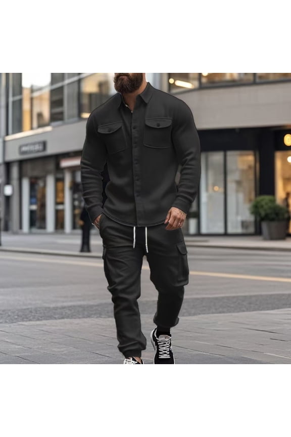 Lined Workwear Jacket With Long Sleeve Shirt And Utility Pants Outfit For Cold Weather Comfort Suit Jacket Boys Dress Suit