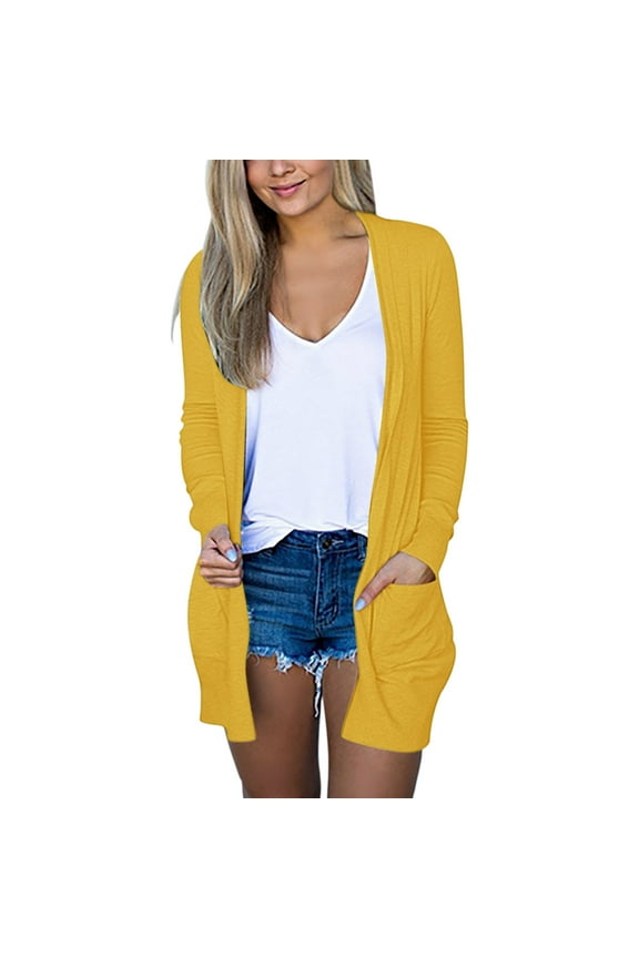 Long Sleeve Cardigan For Women Fall Open Front Cardigan With Pockets Casual Duster Lightweight Cardigan Knit Cardigan for Women Floral Cardigan for Women Hell Bunny plus Size Cardigan