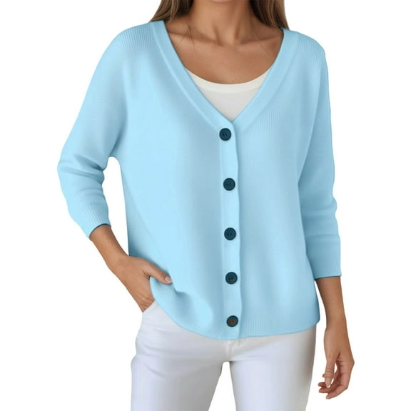 TIANZEN Loose Fit Button Up Knit Cardigan Sweater For Casual Wear Comfy Long Sweaters for Women Women Cardigan