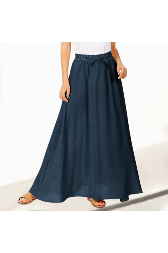 Maxi Skirts For Women Reg & Plus Size Women's Long Skirts Flowy Summer Skirt Aline Elastic High Waisted Trendy Maxi Dress with Sleeves Body Midi Dresses for Women Long Dresses Women