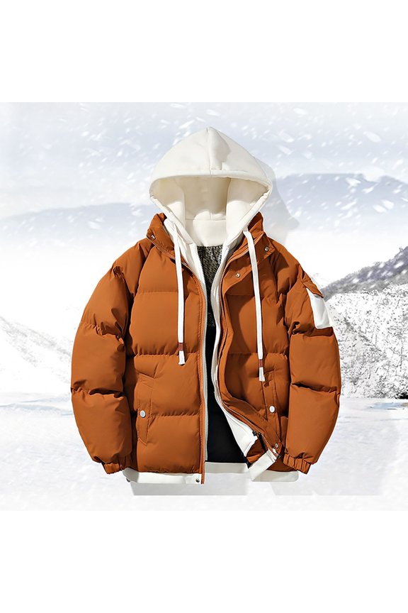 Men Two Piece Hooded Color Blocked Bread Jacket Jacket Business And Foreign Trade Casual Loose And Comfortable Jacket Mens Nylon Jacket with Hood Men S Coats And Jackets