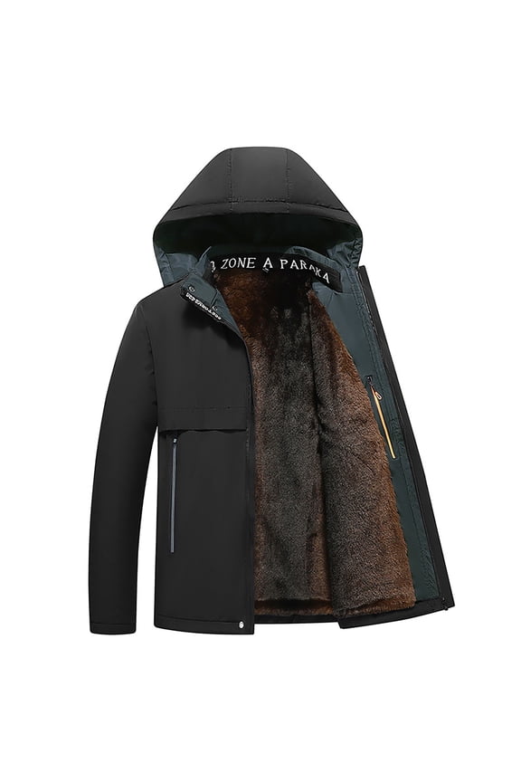 Men Winter Warm And Thick Composite Hooded Jacket Casual And Loose Business Trend Comfortable Jacket Men Hooded Thin down