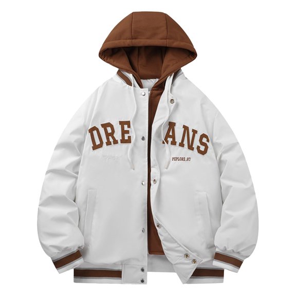 TIANZEN Men's Autumn And Winter Leisure Warm Baseball Quilted Jacket Long down Jacket Mens Long down Coat with Hood