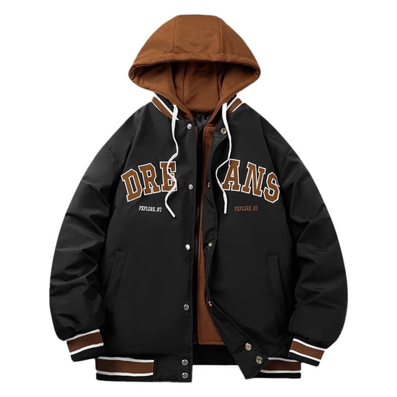 TIANZEN Men's Autumn And Winter Leisure Warm Baseball Quilted Jacket Men Winter Jacket Mountaineering