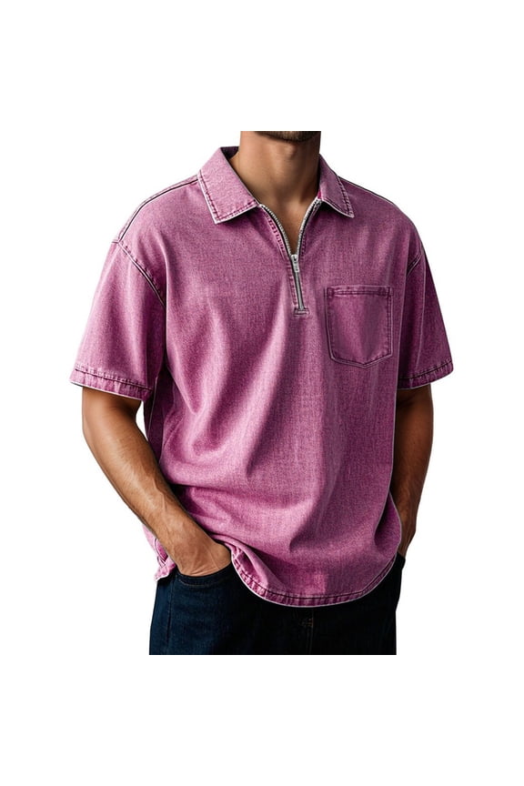 Men's Casual T Shirts Lightweight Short Sleeve With Zipper For Outdoor And Everyday Wear Stylish And Comfortable Everyday Shirt Men Cold Gear