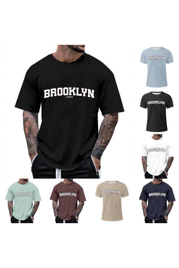 Men's Oversized T Shirt Crew Collar Short Sleeve Loose Summer Top Fashion T Shirt With Graphic Alphabet Printed Street Wear Sports Casual Top Loose Fit T Shirts for Men