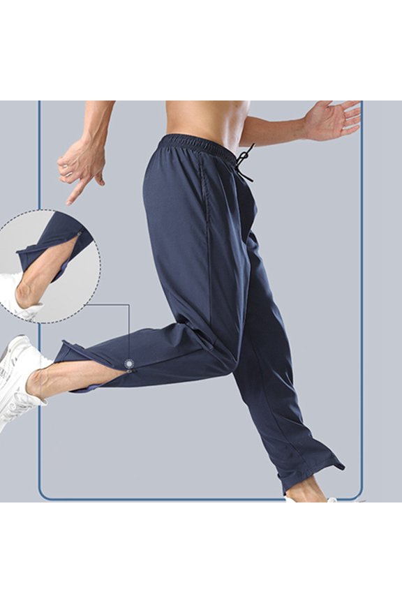 Men's Solid Color Sports Casual Pants Fitness Loose Fitting Running Training Leg Protectors Long Pants With Slit Trousers for Men Bunny Socks