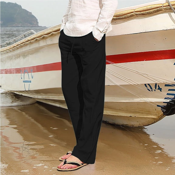 TIANZEN Men's Spring And Summer All Season Hop Breathable Loose Casual Sports Pants Pants Mens Big And Tall Star Boy Relaxed Fit Pants