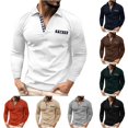 thumbnail image 1 of TIANZEN Men's Spring And Summer Daily Casual Patchwork Checkered Lapel Long Sleeved Top Mens Colla Shirt, 1 of 5