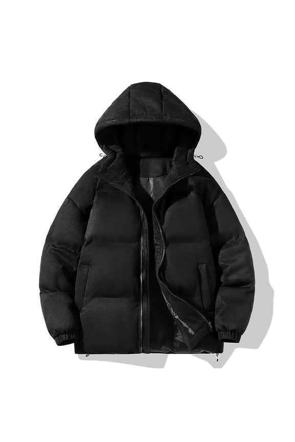 Men's Suede Hooded Jacket Warm And Cozy Loose Fit Autumn Winter Coat Insulated Outerwear Long Winter for Men Big down Jacket