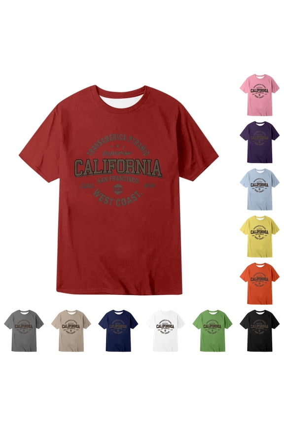 Men's Summer Casual Letter Print Short Sleeve T Shirt T Shirts for Men