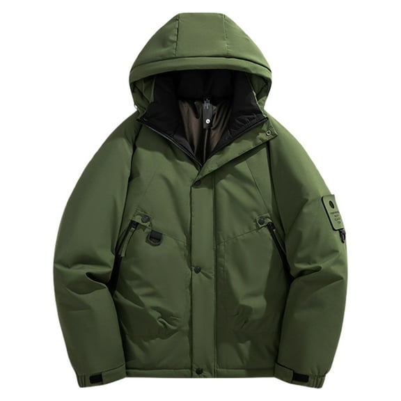 TIANZEN Men's Winter Heavy Duty Work Jacket Warm Insulated Coat Outdoor Windproof Cold Weather Coat For Men Durable Utility Jacket plus Size Winter Coats for Men Puffy Coat for Men