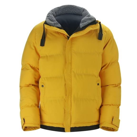 TIANZEN Men's Winter Thickened Casual Thermal Top Winter Warm Hooded Coat Mens Jackets Insulated Coats Men