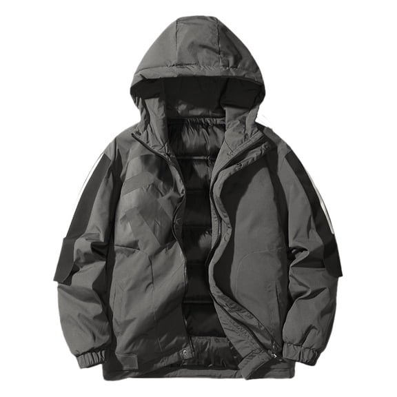 TIANZEN Men's Winter Thickened Warm Padded Clothing Fashion Padded Fashionable Hooded Padded Casual Loose Warm Coat Men Thin down Jacket Men Mens Winter Jacket Large