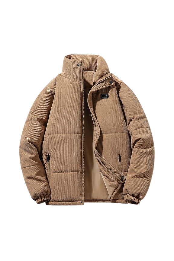 Mens Corduroy Jackets Full Zip Up Neck Long Lined Trucker Shackets Coat With Pockets Men Coats plus Size Petite Winter Coats for Men with Hood