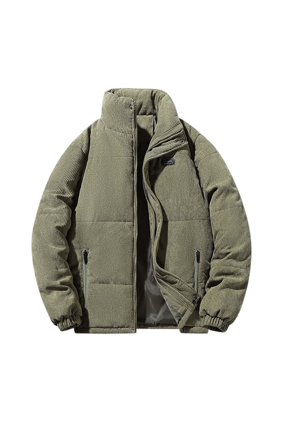 Mens Corduroy Jackets Full Zip Up Neck Long Lined Trucker Shackets Coat With Pockets Coats for Winter Vest down Men Hood