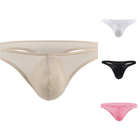 TIANZEN Mens Thong Underwear G String Enhancing Pouch T Back Bikini Briefs Male Underwear