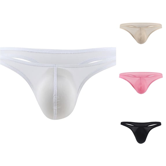 TIANZEN Mens Thong Underwear G String Enhancing Pouch T Back Bikini Briefs Male Underwear