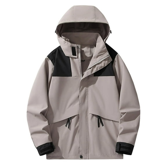 TIANZEN Outdoor Jackets For Women Couples Hiking Wear Thickened Hooded Casual Windbreakers For All Weather Conditions Olive Jacket Cute Jacket Womens