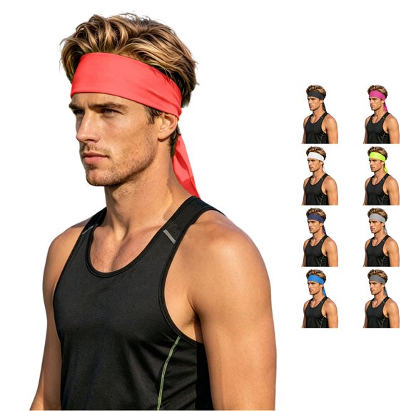 TIANZEN Performance Headband For Workout And Training – Stretchy Wicking Sweatband For Sports Fitness Running And Gym Activities Wavy Hair Band